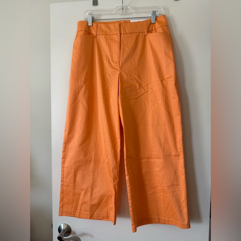 EST 1946 Orange Sateen Hi Rise Crop Wide Leg Pants 10